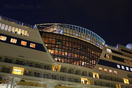 Cruise ship AIDAstella by night, IJmuiden