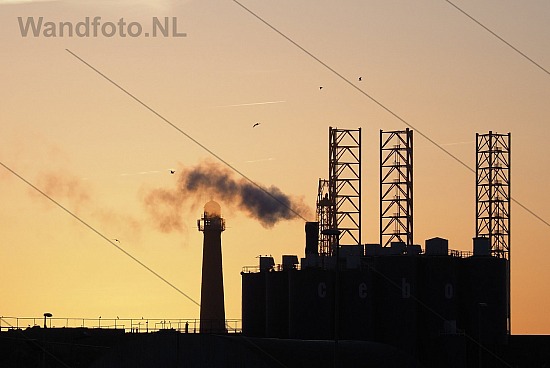 Zonsondergang, Grote vuurtoren, IJmuiden (FotoKvL / Ko van Leeuw