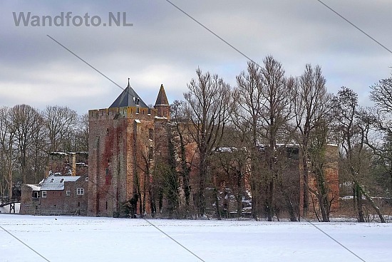 Eerste sneeuw van 2021, Ruine van Brederode, Santpoort-Zuid