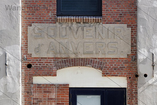 Gevelbord Souvenir d' Anvers, 3e Industriedwarsstraat, IJmuiden