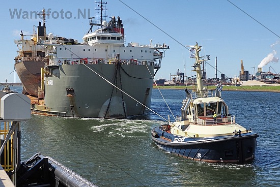 Afzinkbaar ponton Fjord met scheepswrak bulkcarrier OS 35, Nieuw