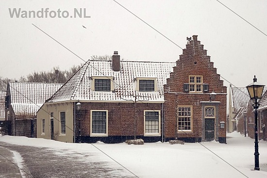 Eerste sneeuw van 2021, Torenstraat, Dorp Velsen