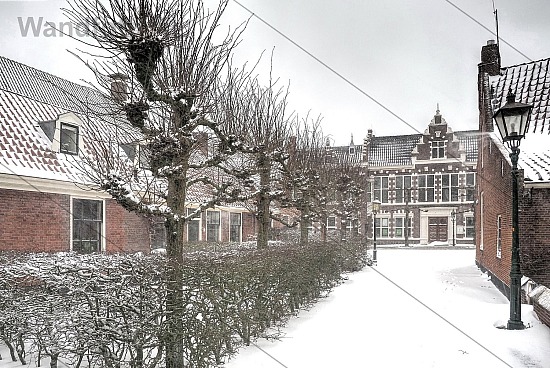Eerste sneeuw van 2021, Zuiderdorpstraat, Dorp Velsen