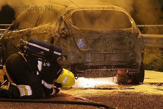 Hardnekkige autobrand, Snelweg A9, Velsen-Zuid
