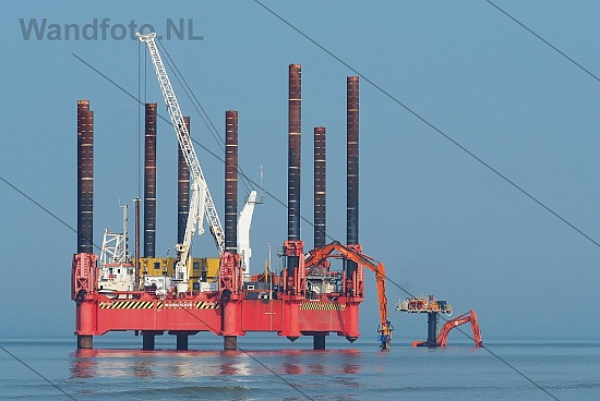Aansluiten zeekabels, Noordstrand - Noordzee, Wijk aan Zee (Foto