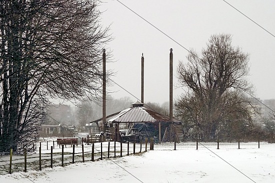 Eerste sneeuw van 2021, Biezenweg, Santpoort-Noord