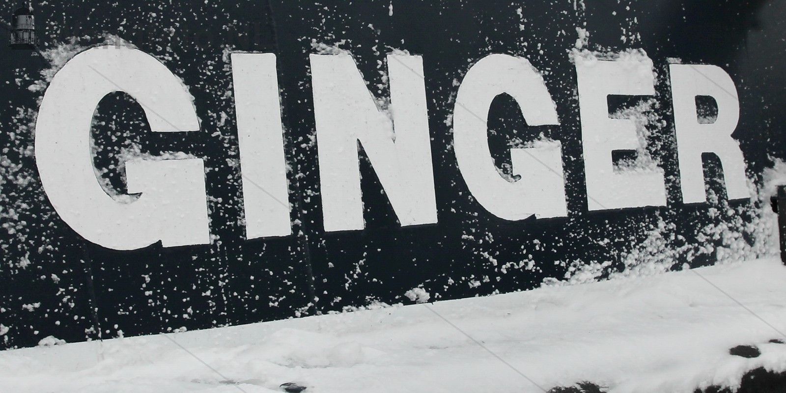 Sleepboot Ginger in de sneeuw