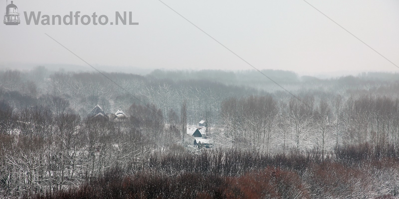 Boerderijen in de sneeuw