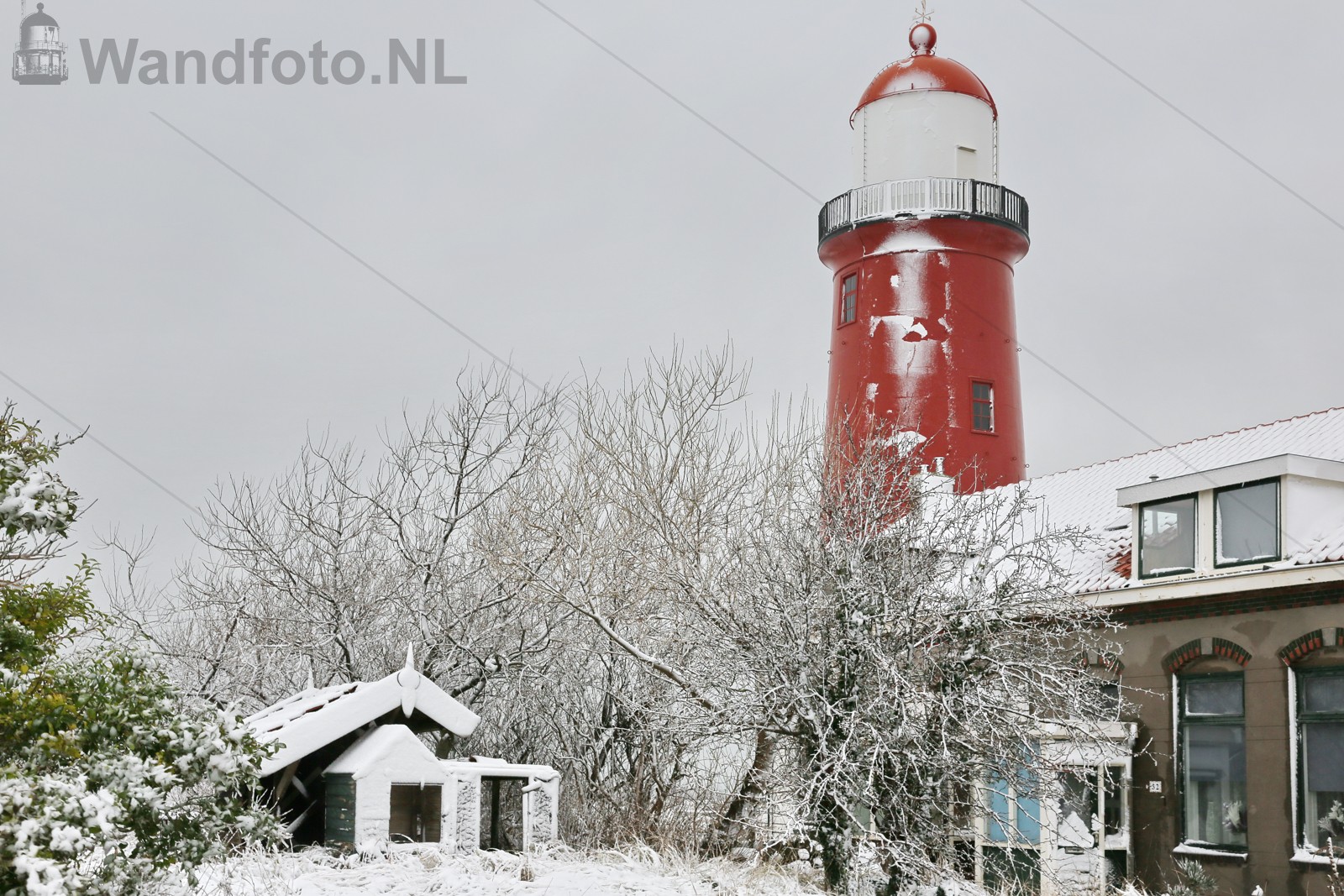 Semafoorduin in de sneeuw