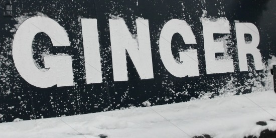 Sleepboot Ginger in de sneeuw