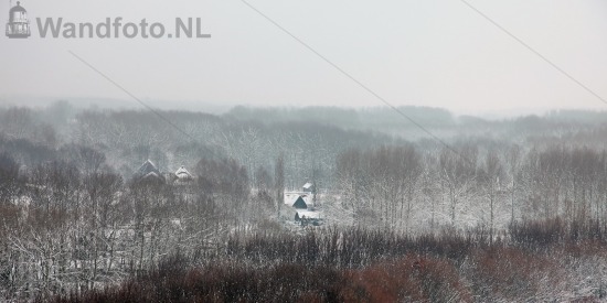 Boerderijen in de sneeuw