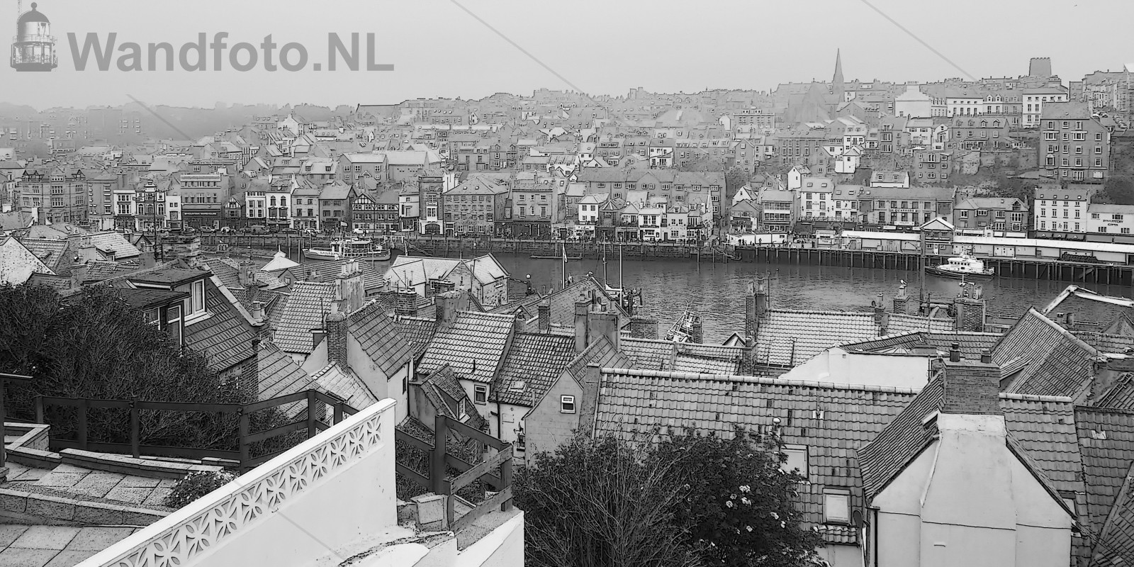 Zicht op de westzijde van Whitby