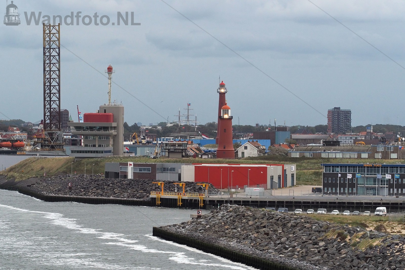 De vuurtorens van vanaf de cruiseferry Princess Seaways