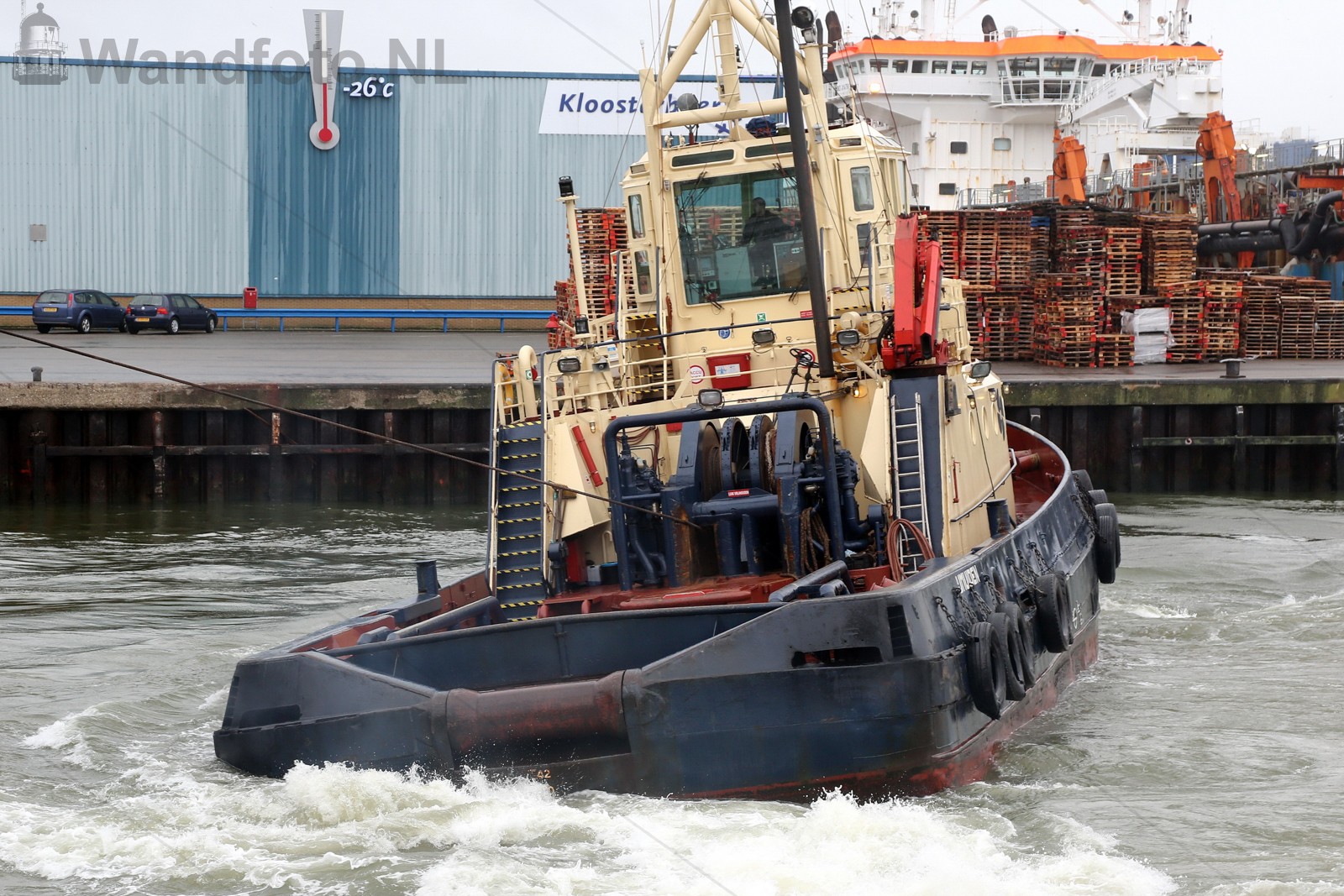 Cruiseferry King Seaways komt  binnen tijdens stormweer