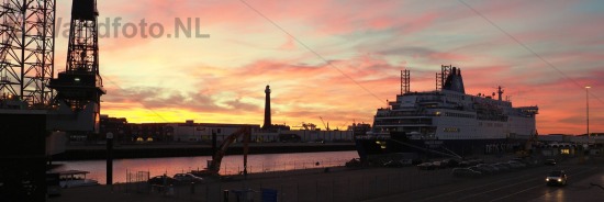 Zonsondergang met de Princess Seaways