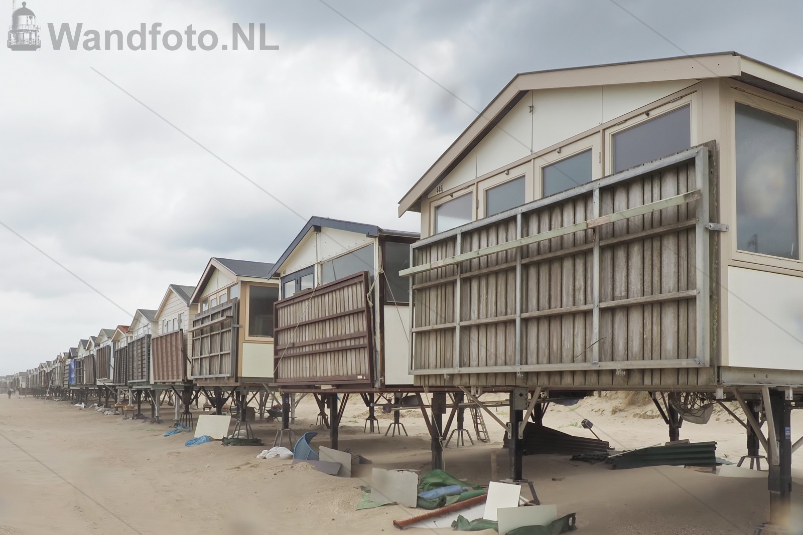 Strandhuisjes naar de wintrstalling