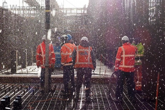 Binnenhoofd |
Betonstort laatste grote vlak van de vl