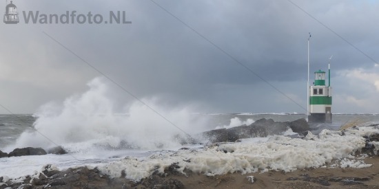 Algenschuim tijdens windkracht 8