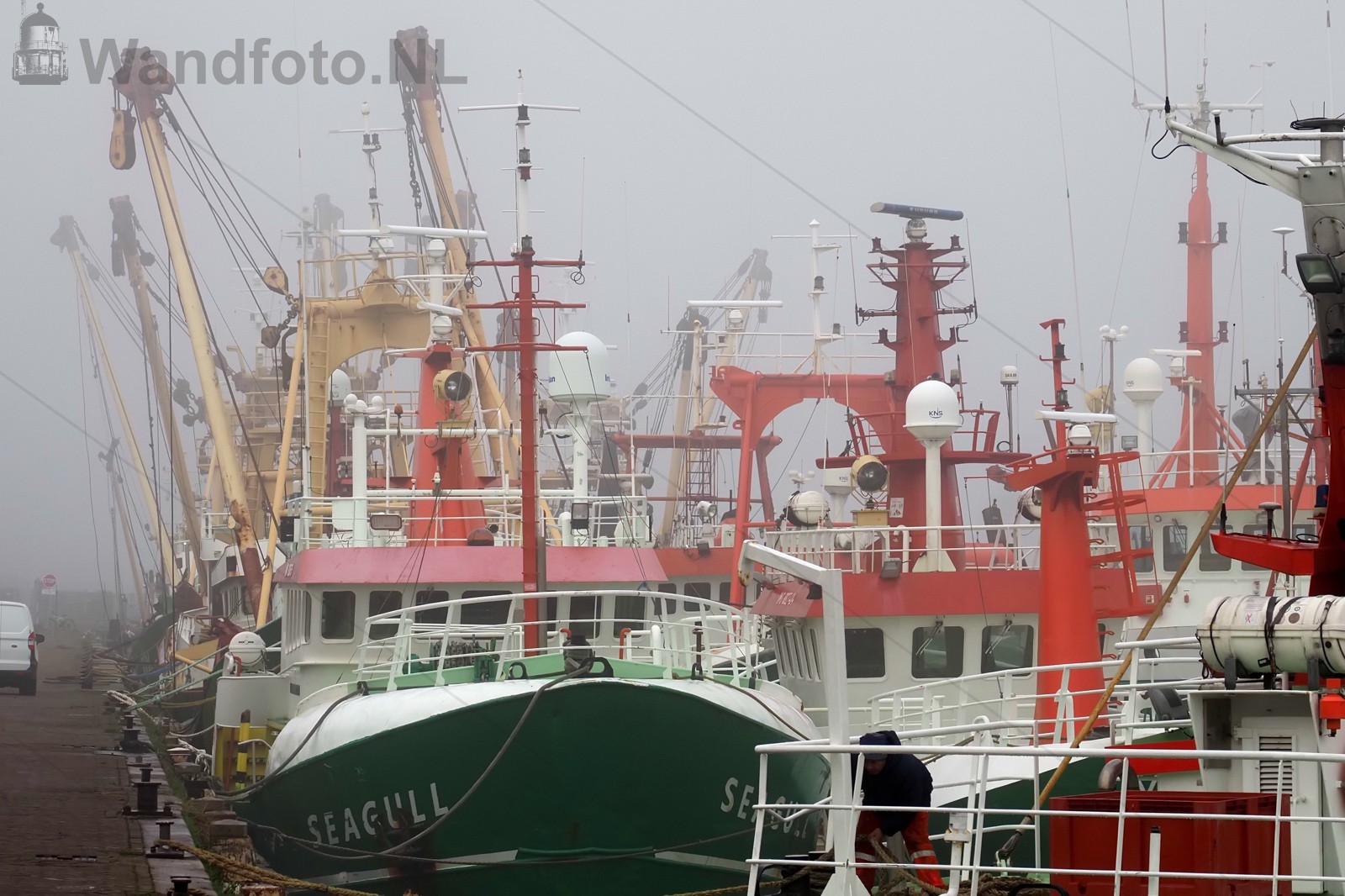 Guard vessels in de mist