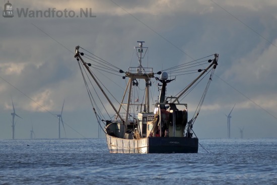Viskotter IJM-22 vastgelopen, Strand, Zandvoort (FotoKvL/30-11-2