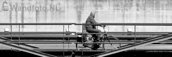 Fietser op de binnenbrug